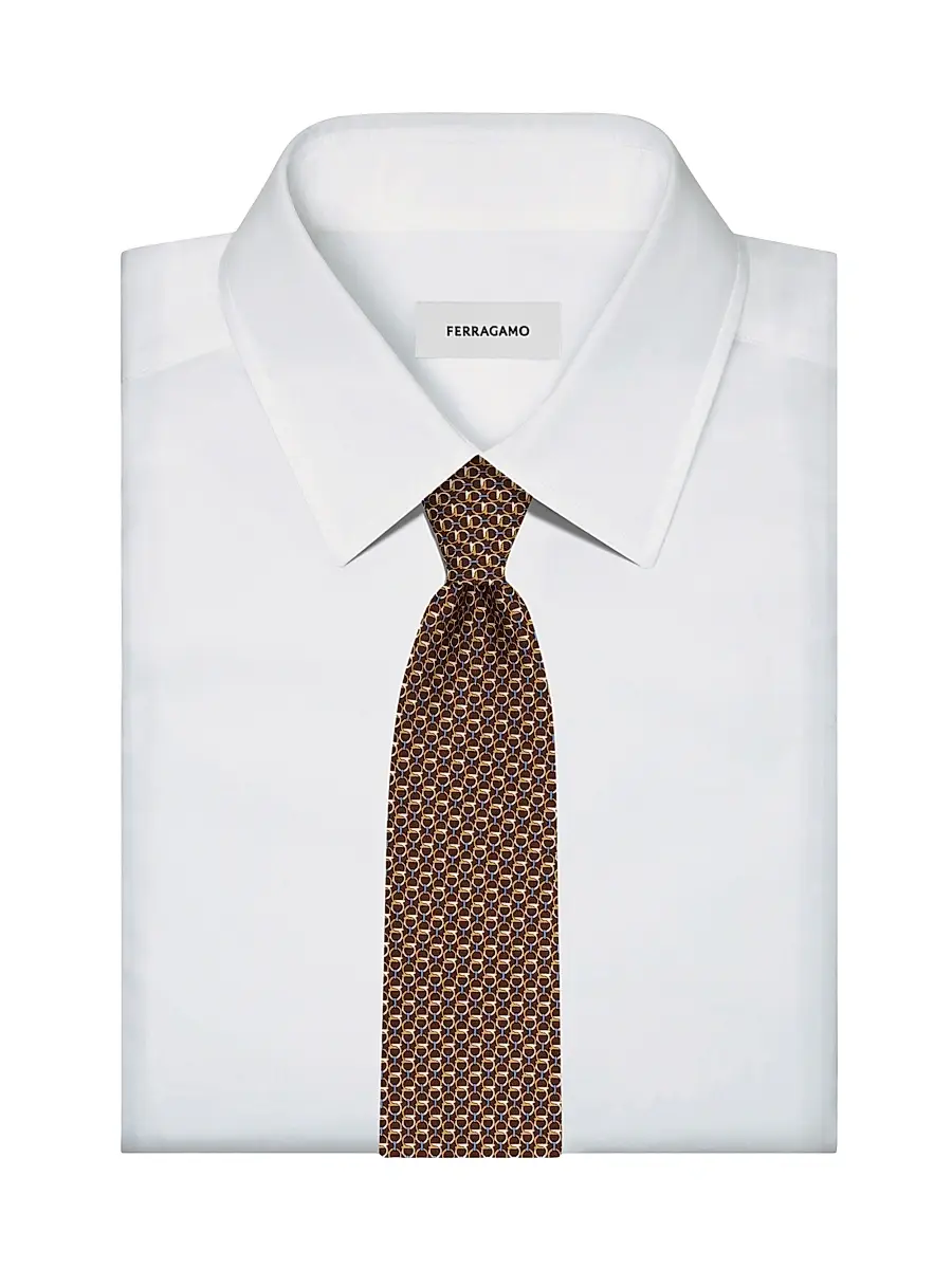 Ferragamo Men's Gancini Silk Tie | Thumbnail 3 Ferragamo Men's Gancini Silk Tie | Thumbnail 3