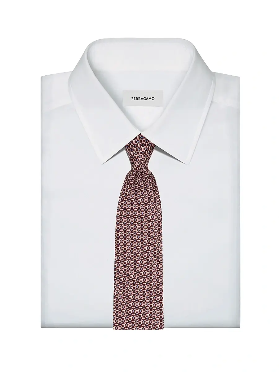Ferragamo Men's Gancini Silk Tie | Thumbnail 2 Ferragamo Men's Gancini Silk Tie | Thumbnail 2