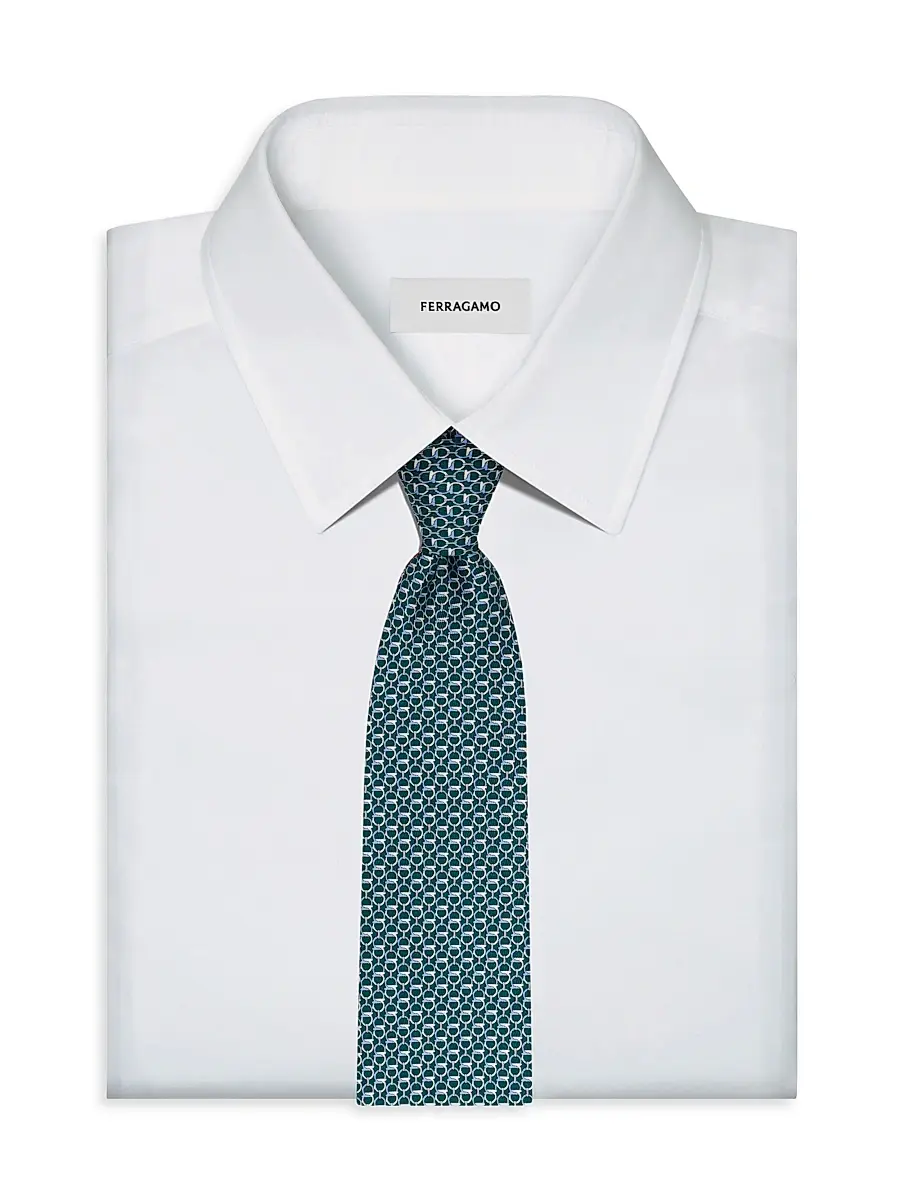 Ferragamo Men's Gancini Silk Tie | Thumbnail 2 Ferragamo Men's Gancini Silk Tie | Thumbnail 2