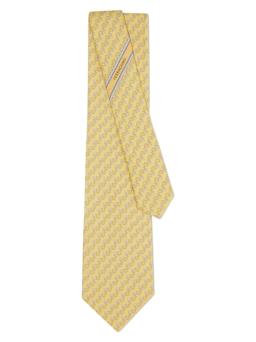 Ferragamo Men's Owl Gancio Silk Tie | Thumbnail 2 Ferragamo Men's Owl Gancio Silk Tie | Thumbnail 2