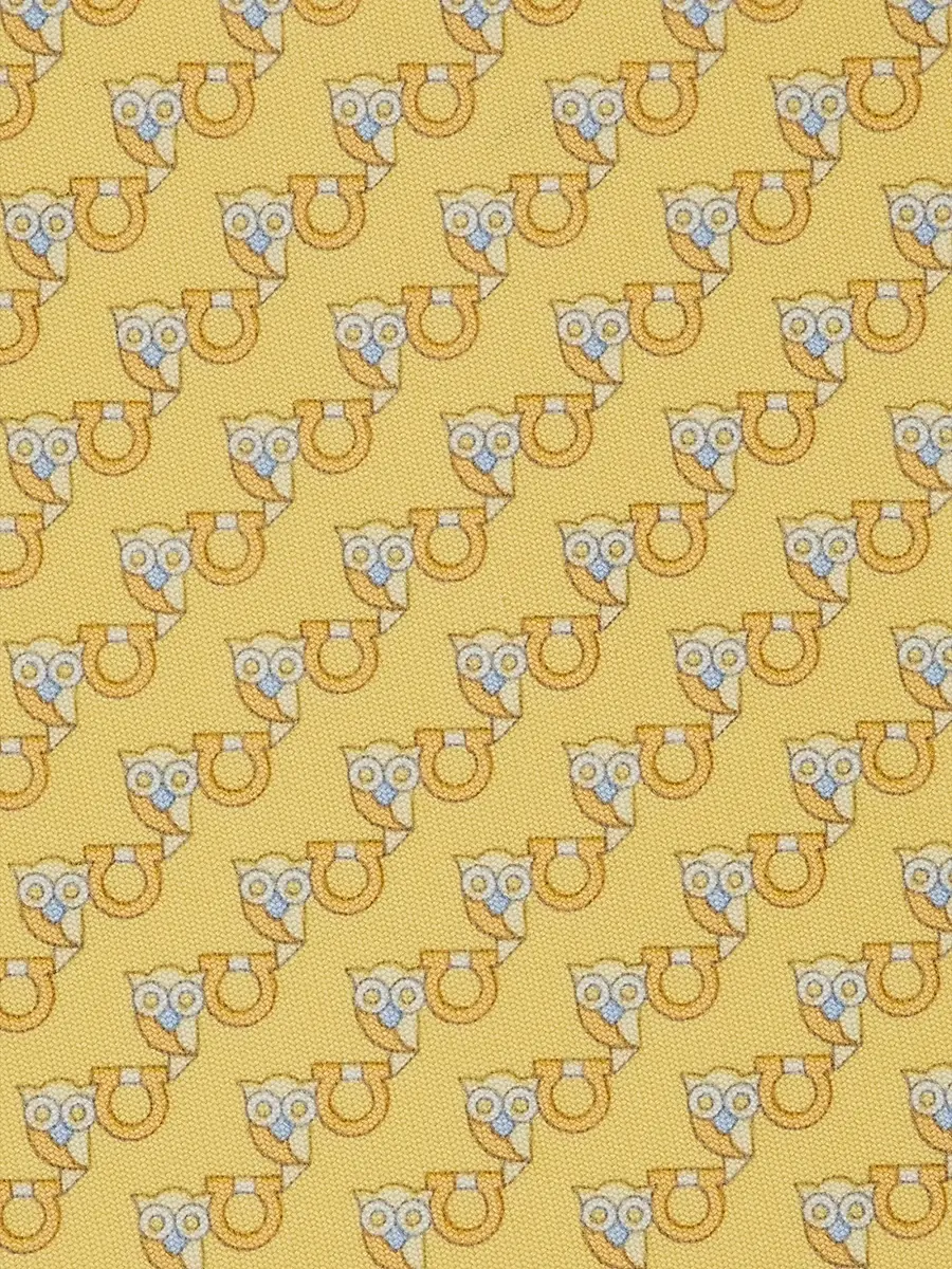 Ferragamo Men's Owl Gancio Silk Tie | Thumbnail 4 Ferragamo Men's Owl Gancio Silk Tie | Thumbnail 4