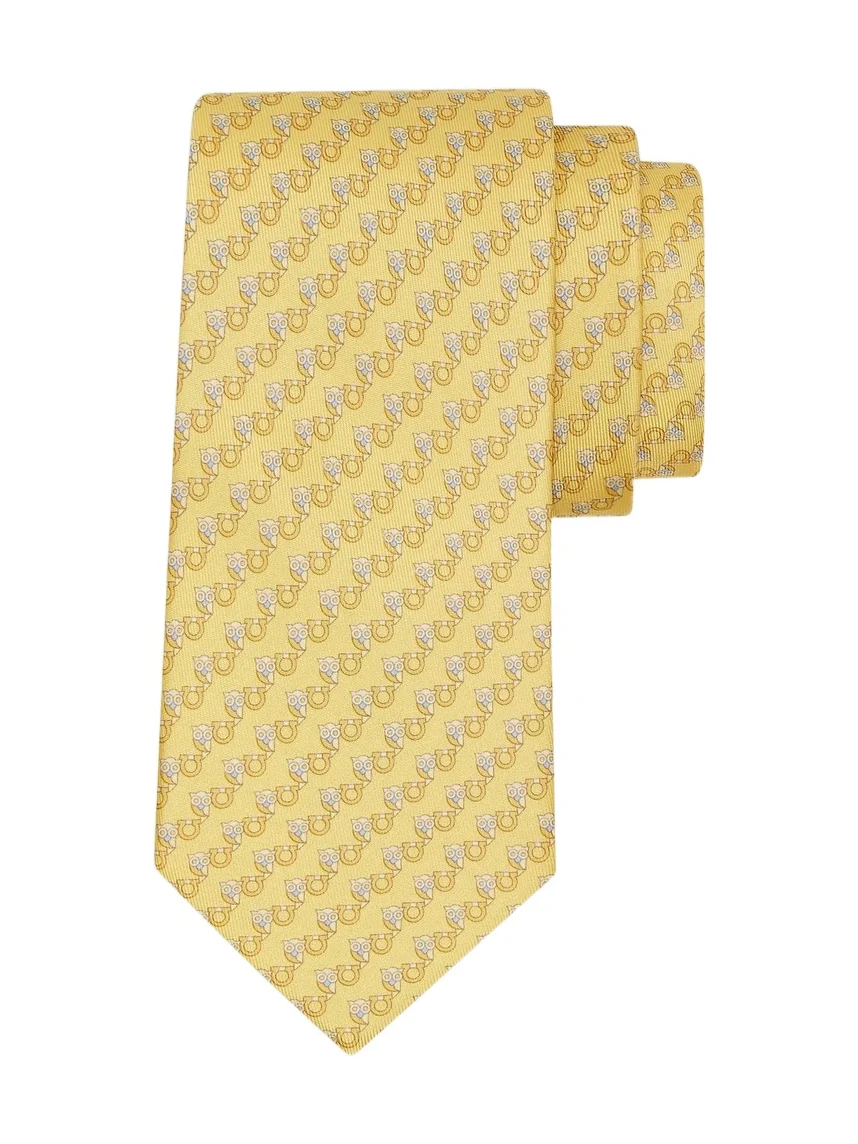 Ferragamo Men's Owl Gancio Silk Tie