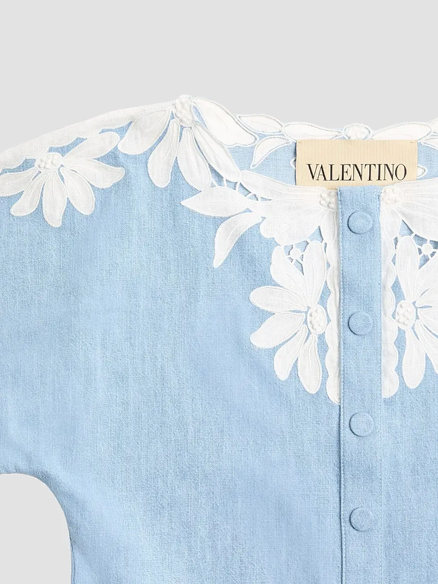 Valentino Women's Embroidered Denim Shirt | Thumbnail 7