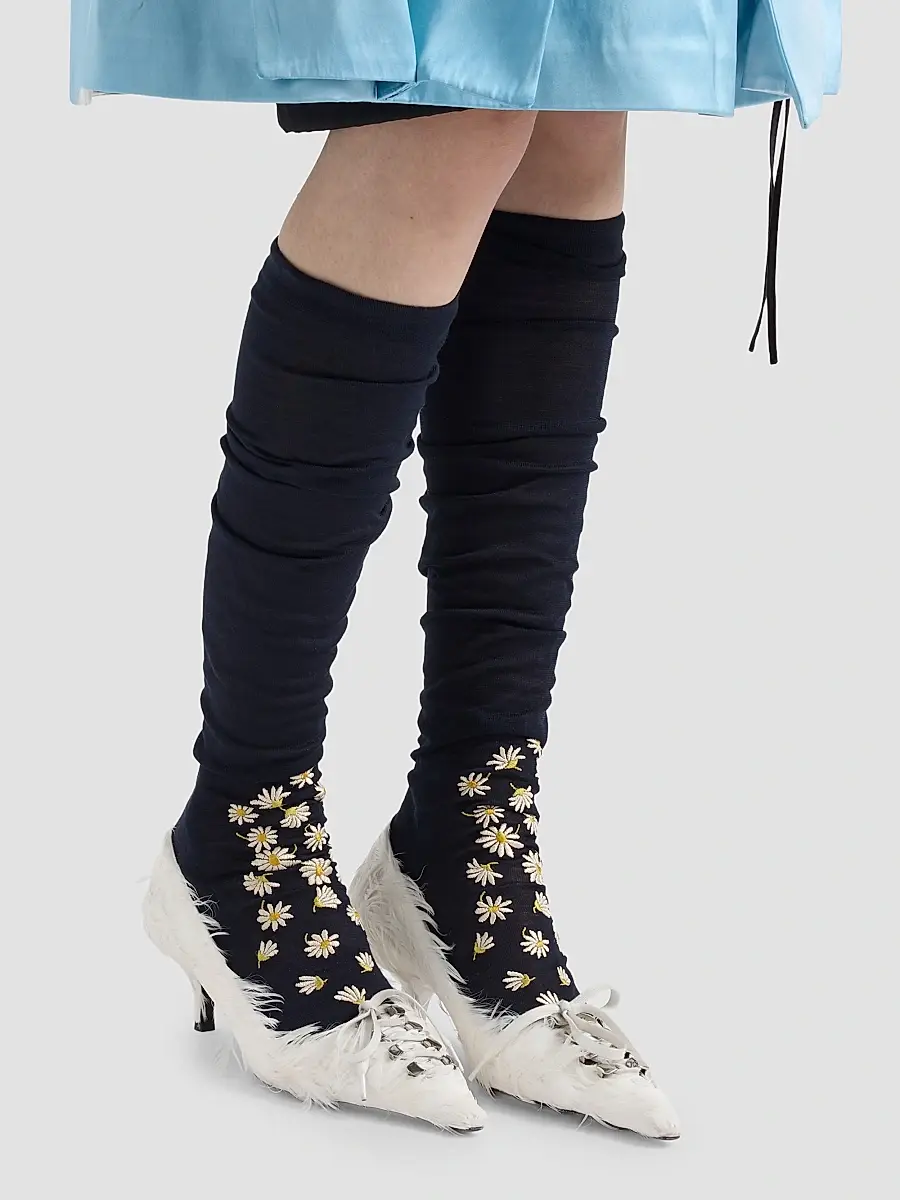 Prada Women's Feather Embellished Satin Pumps | Thumbnail 7 Prada Women's Feather Embellished Satin Pumps | Thumbnail 7