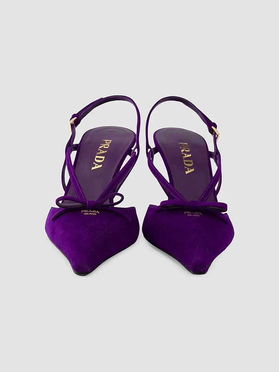 Prada Women's Suede Slingback Pumps | Thumbnail 2