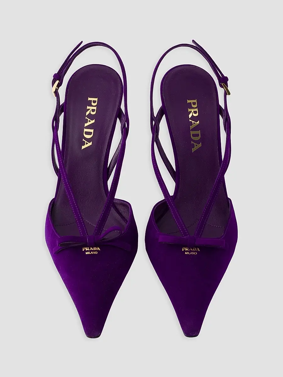 Prada Women's Suede Slingback Pumps | Thumbnail 3
