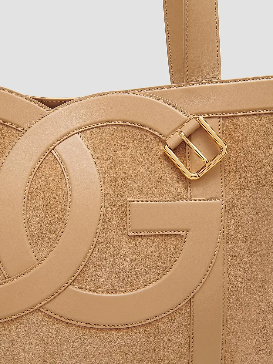 Dolce & Gabbana Women's Sartoriale Logo Suede Tote Bag | Thumbnail 4 Dolce & Gabbana Women's Sartoriale Logo Suede Tote Bag | Thumbnail 4