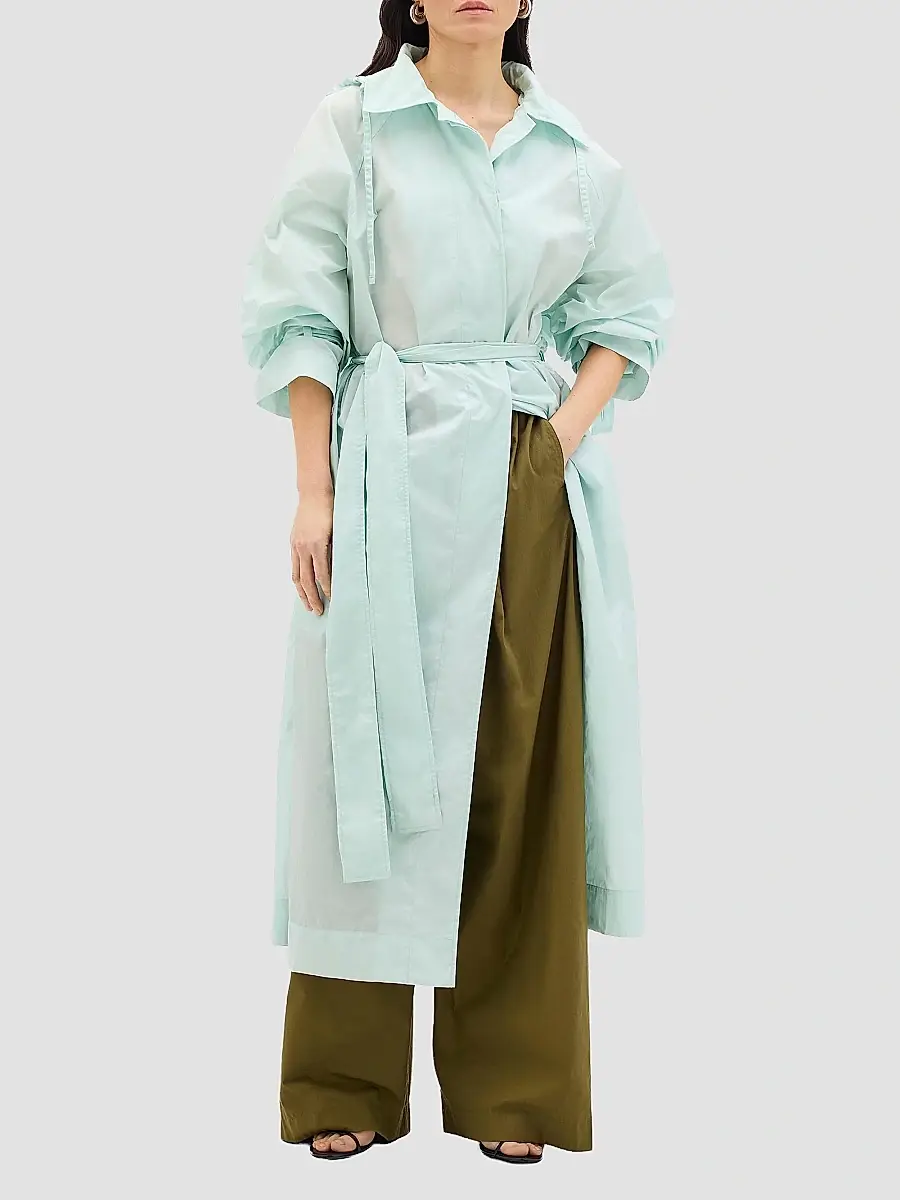 Another Tomorrow Women's Nylon Trench Coat | Thumbnail 2 Another Tomorrow Women's Nylon Trench Coat | Thumbnail 2