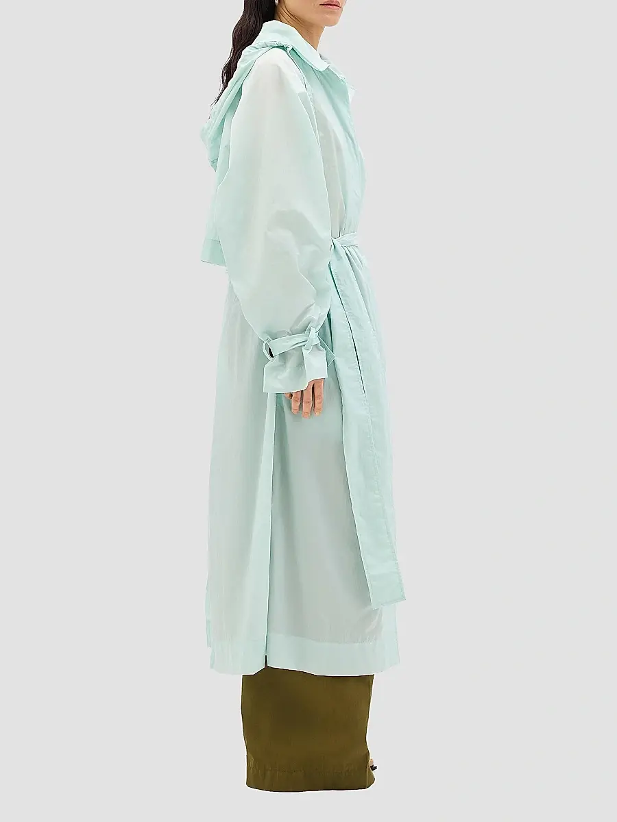 Another Tomorrow Women's Nylon Trench Coat | Thumbnail 3 Another Tomorrow Women's Nylon Trench Coat | Thumbnail 3
