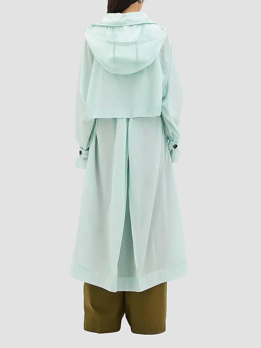 Another Tomorrow Women's Nylon Trench Coat | Thumbnail 4 Another Tomorrow Women's Nylon Trench Coat | Thumbnail 4