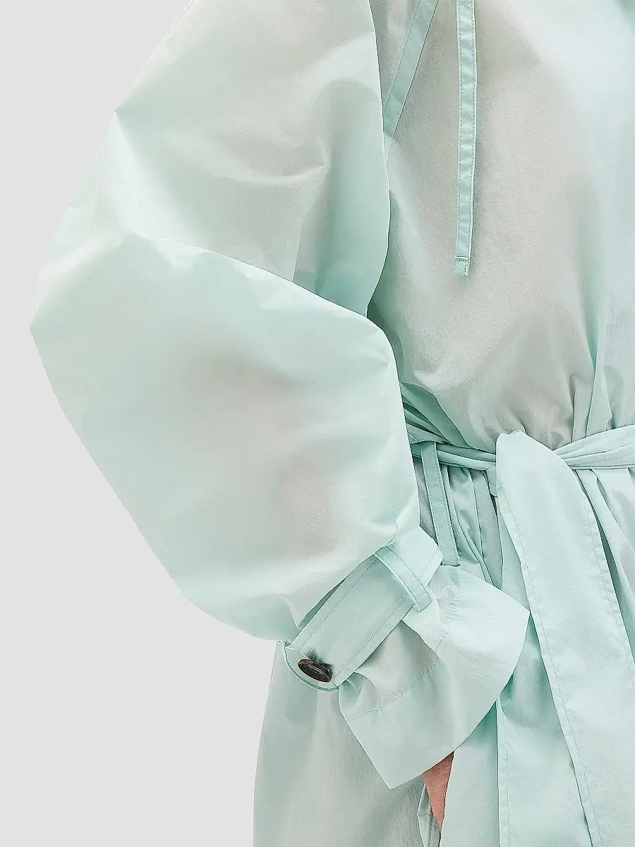 Another Tomorrow Women's Nylon Trench Coat | Thumbnail 5 Another Tomorrow Women's Nylon Trench Coat | Thumbnail 5