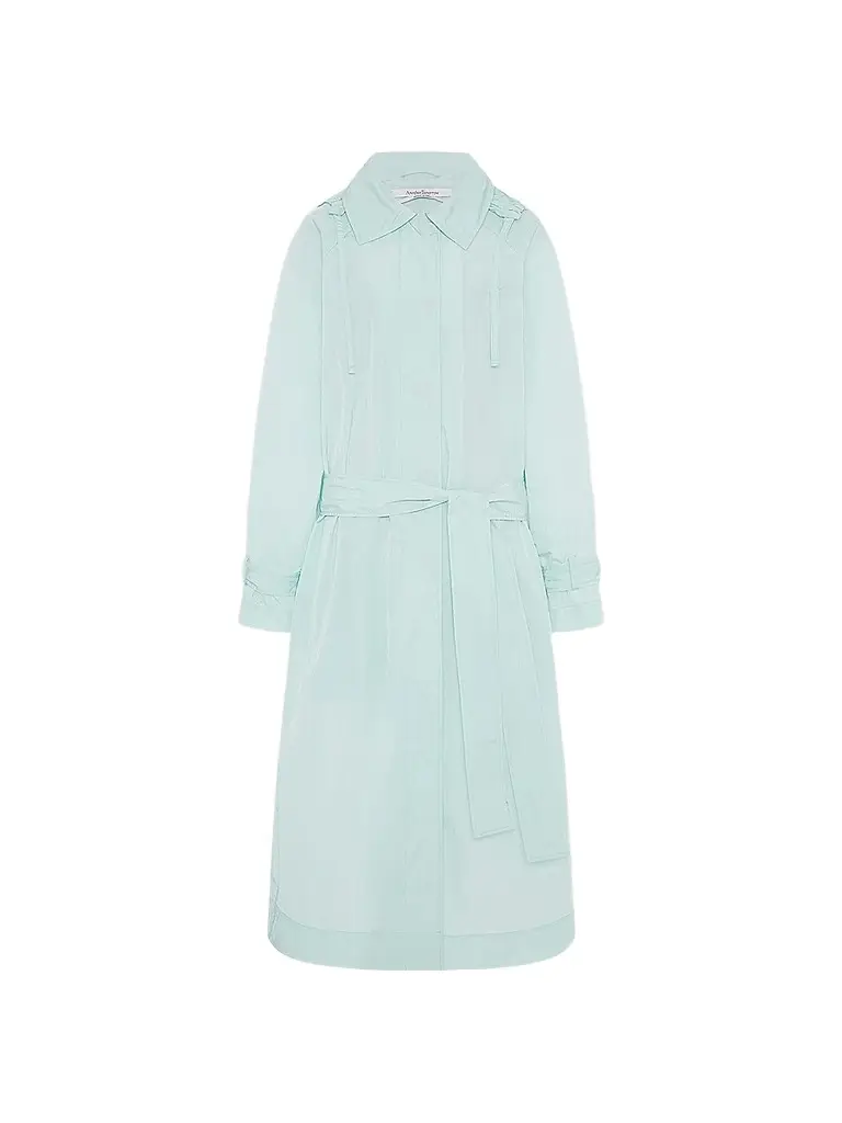 Another Tomorrow Women's Nylon Trench Coat - Aquamarine - Size Large | Image 1 Another Tomorrow Women's Nylon Trench Coat - Aquamarine - Size Large | Image 1