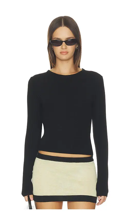 Elodie the Label Noir Lace Back Ribbed Top | Thumbnail 2 Elodie the Label Noir Lace Back Ribbed Top | Thumbnail 2