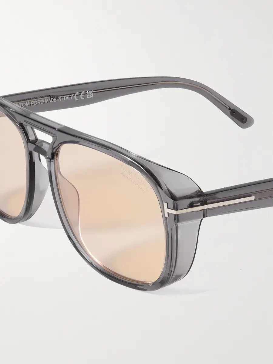 Tom Ford Rosco Double-Bridge Aviator-Style Acetate Sunglasses - Men | Thumbnail 3 Tom Ford Rosco Double-Bridge Aviator-Style Acetate Sunglasses - Men | Thumbnail 3