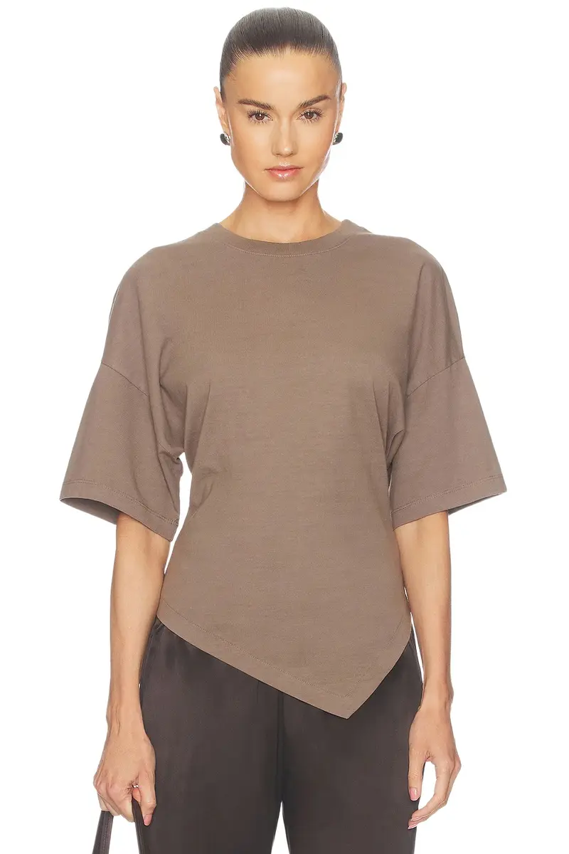 ENZA COSTA Supima Structured Jersey Assymetrical Tee