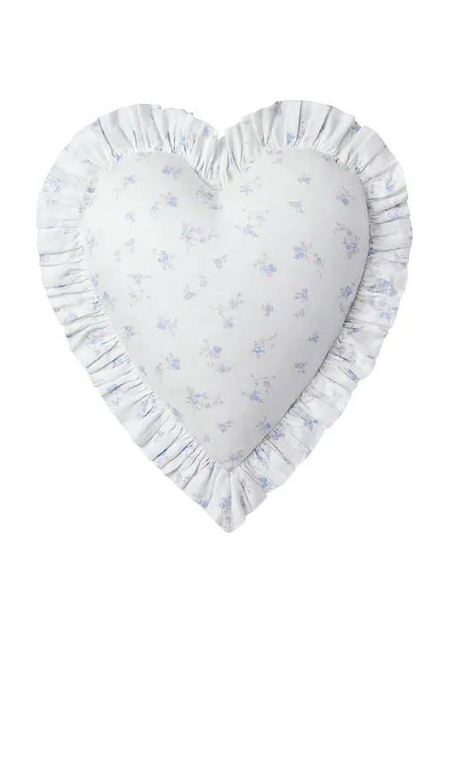 LoveShackFancy Garden Bow Ruffle Heart Pillow | Image 1 LoveShackFancy Garden Bow Ruffle Heart Pillow | Image 1