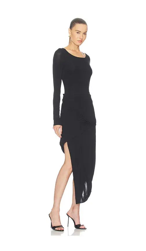 Helmut Lang Drape Long Sleeve Dress | Thumbnail 2 Helmut Lang Drape Long Sleeve Dress | Thumbnail 2