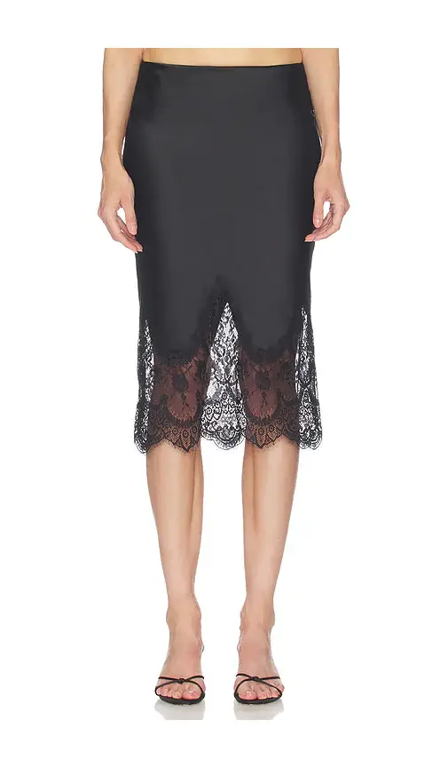 Norma Kamali Bias Half Slip Skirt With Lace | Image 1 Norma Kamali Bias Half Slip Skirt With Lace | Image 1