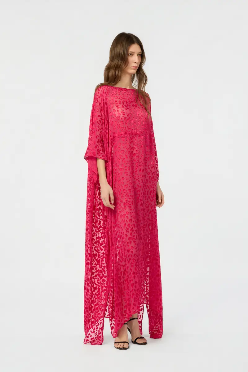 Roberto Cavalli Pink Caftan With Tone-On-Tone Animal Print | Thumbnail 6 Roberto Cavalli Pink Caftan With Tone-On-Tone Animal Print | Thumbnail 6