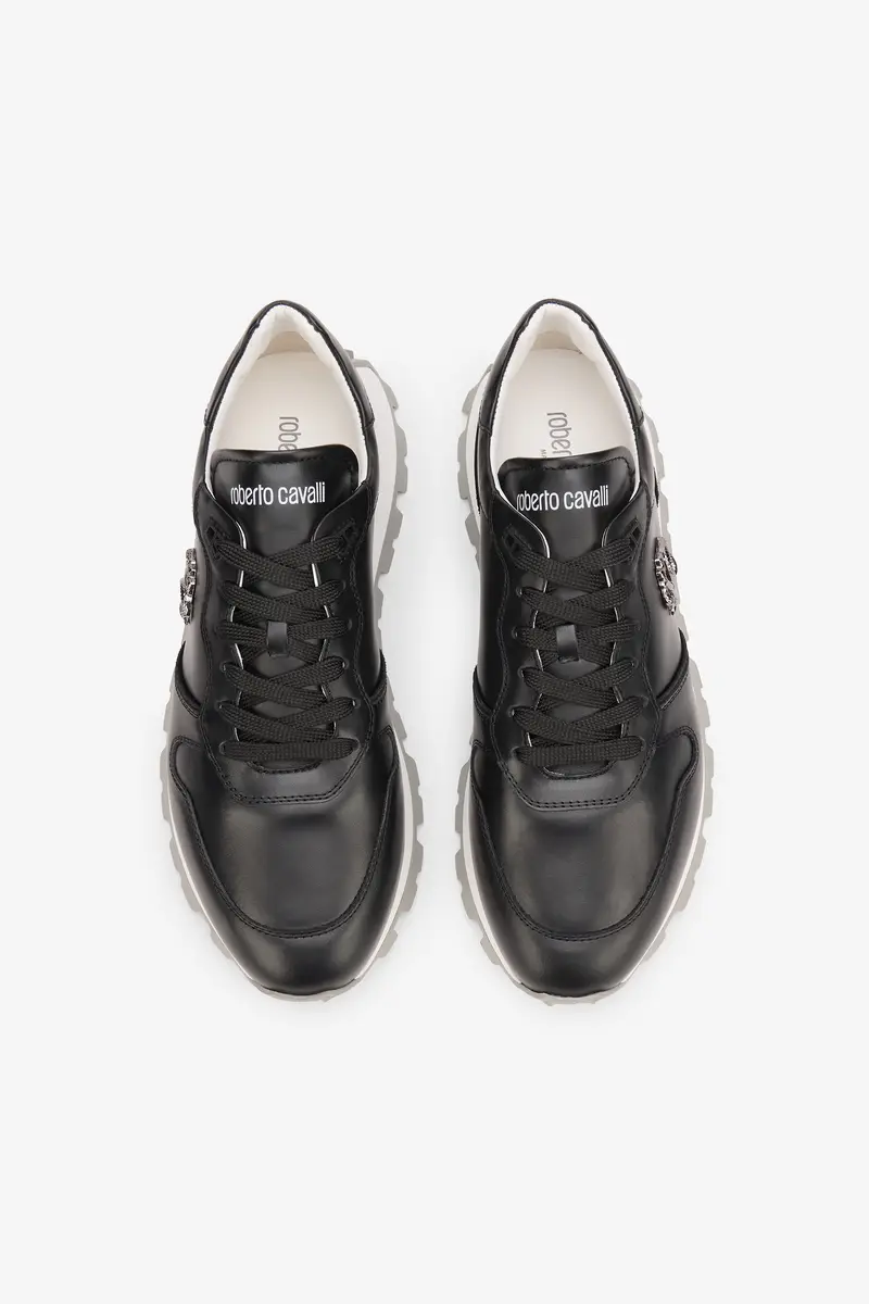 Roberto Cavalli Black Sneakers with RC Monogram | Thumbnail 4 Roberto Cavalli Black Sneakers with RC Monogram | Thumbnail 4