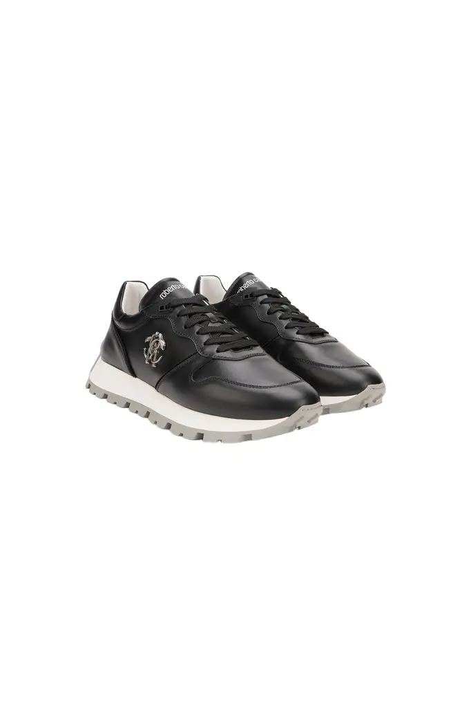Roberto Cavalli Black Sneakers with RC Monogram | Image 1 Roberto Cavalli Black Sneakers with RC Monogram | Image 1