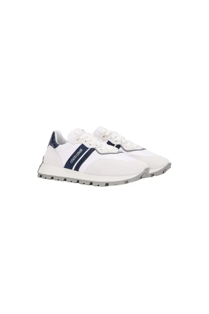 Roberto Cavalli White Sneakers With RC Logo