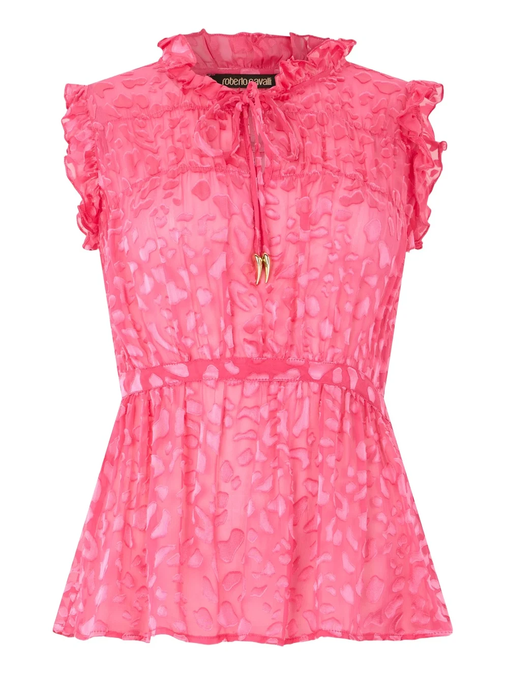 Roberto Cavalli Pink Tone-On-Tone Leopard Shirt