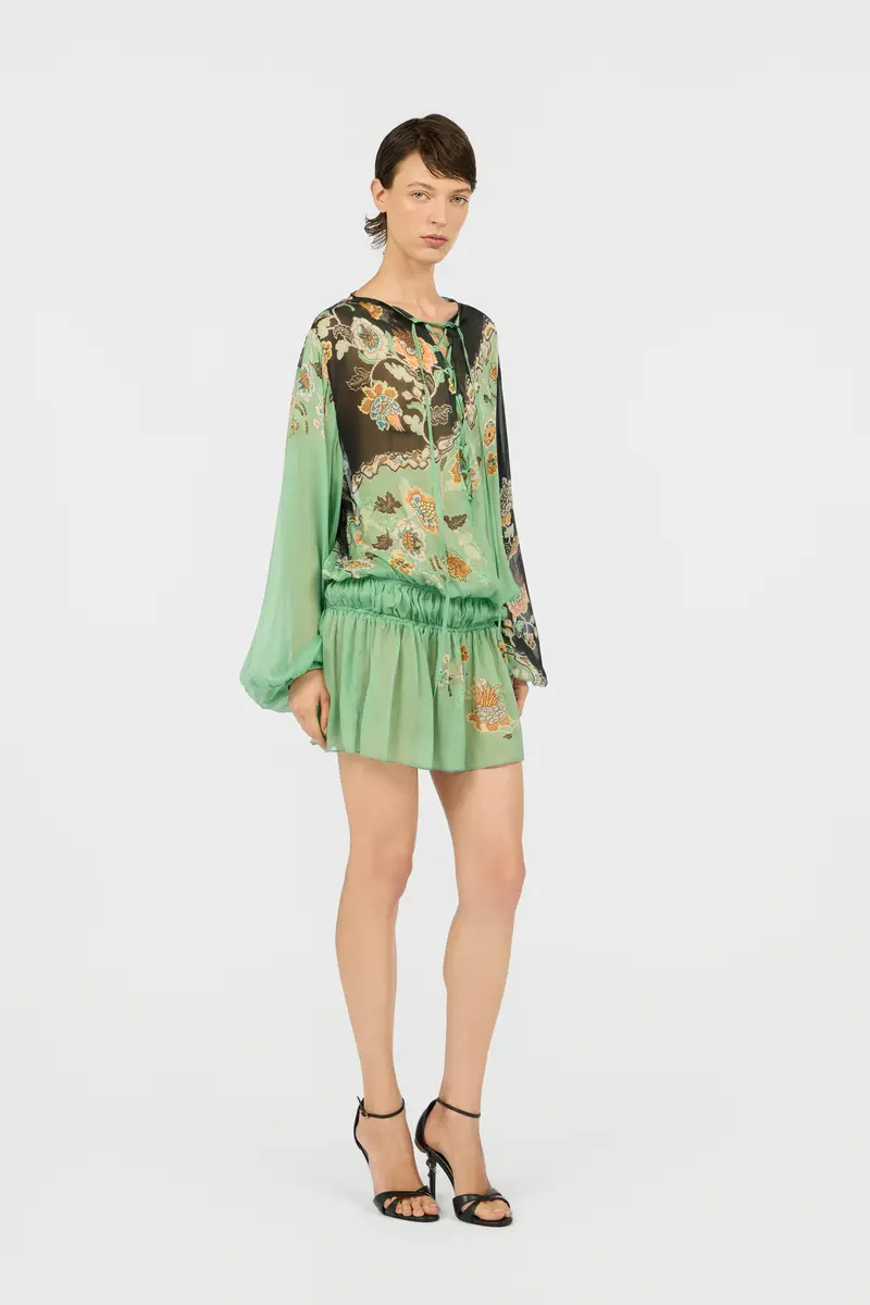 Roberto Cavalli Silk Chiffon Kimono Print Dress | Thumbnail 2 Roberto Cavalli Silk Chiffon Kimono Print Dress | Thumbnail 2