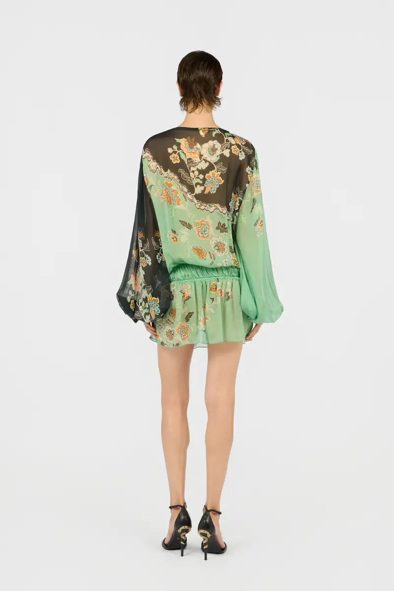 Roberto Cavalli Silk Chiffon Kimono Print Dress | Thumbnail 3 Roberto Cavalli Silk Chiffon Kimono Print Dress | Thumbnail 3