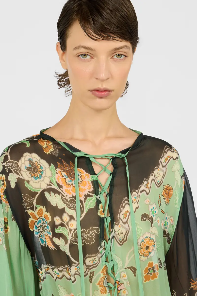Roberto Cavalli Silk Chiffon Kimono Print Dress | Thumbnail 4 Roberto Cavalli Silk Chiffon Kimono Print Dress | Thumbnail 4