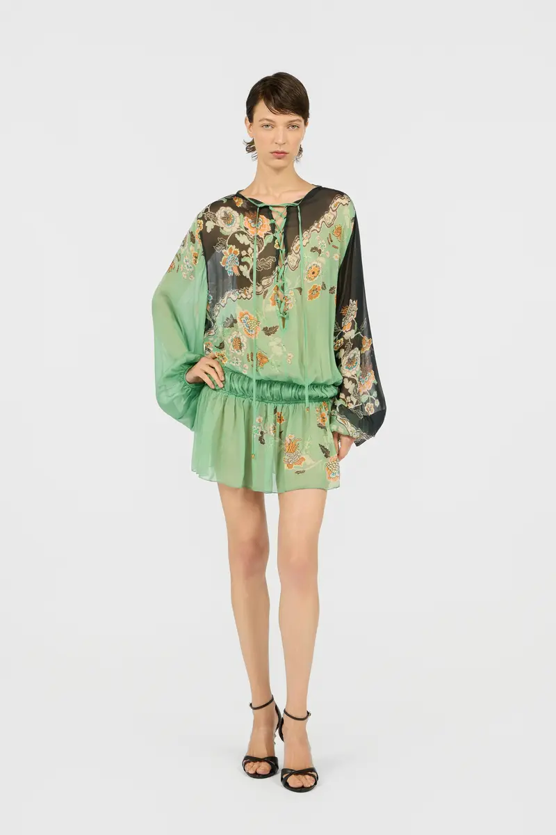 Roberto Cavalli Silk Chiffon Kimono Print Dress | Thumbnail 6 Roberto Cavalli Silk Chiffon Kimono Print Dress | Thumbnail 6