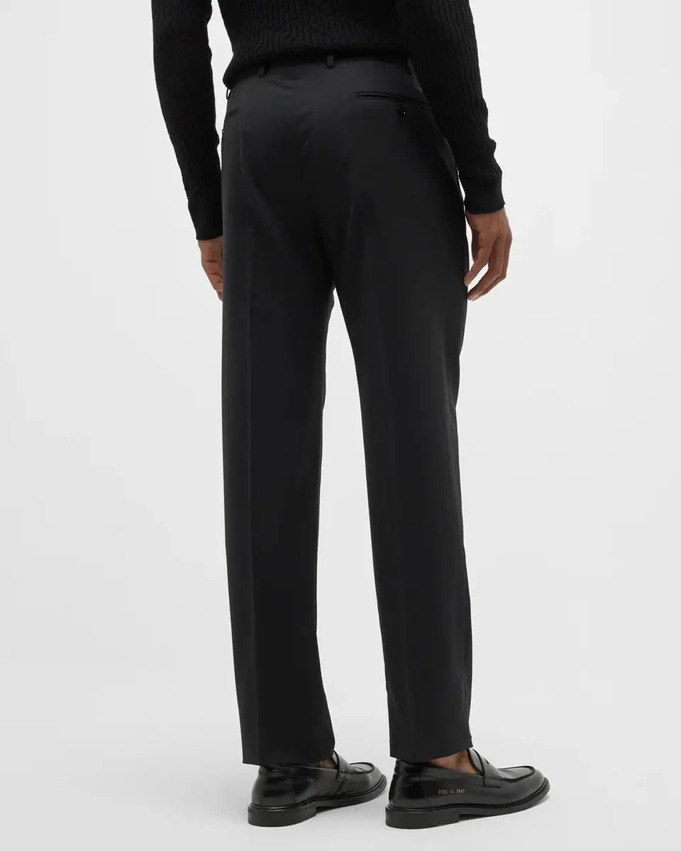 Giorgio Armani Basic Wool Flat-Front Trousers | Thumbnail 4 Giorgio Armani Basic Wool Flat-Front Trousers | Thumbnail 4