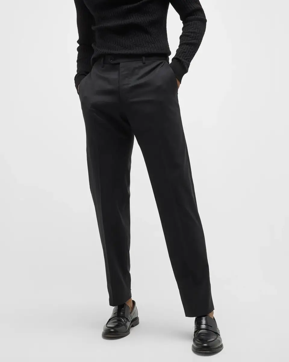 Giorgio Armani Basic Wool Flat-Front Trousers | Thumbnail 6 Giorgio Armani Basic Wool Flat-Front Trousers | Thumbnail 6