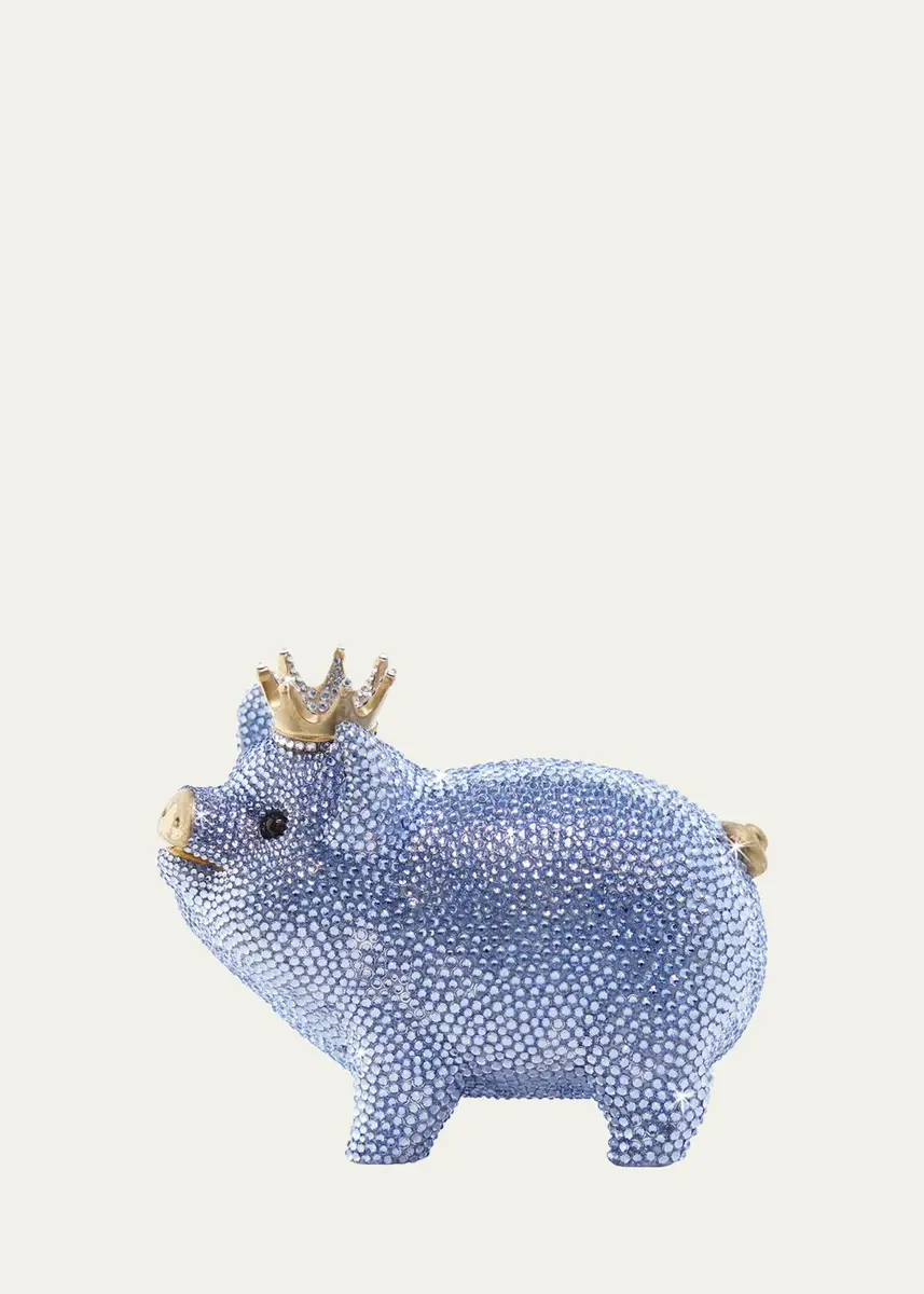 Jay Strongwater Baby Blue Piggy Bank w/ Crown | Thumbnail 3 Jay Strongwater Baby Blue Piggy Bank w/ Crown | Thumbnail 3