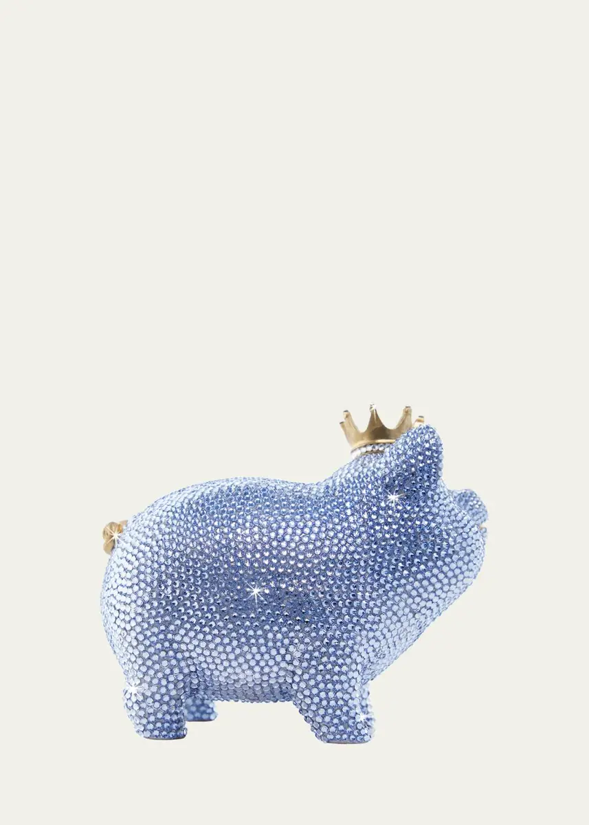 Jay Strongwater Baby Blue Piggy Bank w/ Crown | Thumbnail 4 Jay Strongwater Baby Blue Piggy Bank w/ Crown | Thumbnail 4