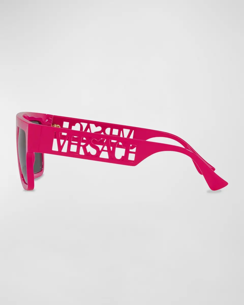 Versace Flat-Top Rectangle Nylon Sunglasses | Thumbnail 2