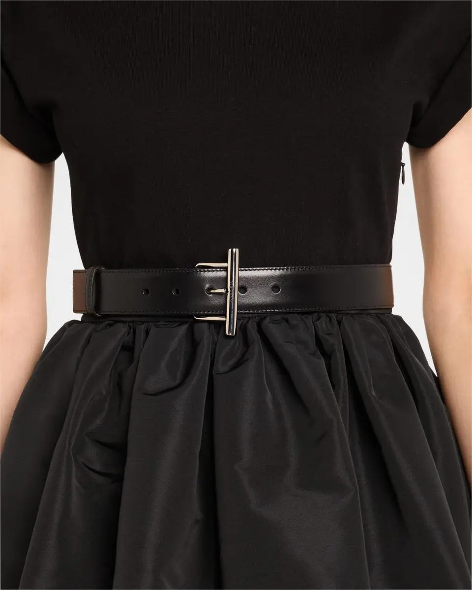 Alexander McQueen T-Bar Skinny Leather Belt | Thumbnail 2