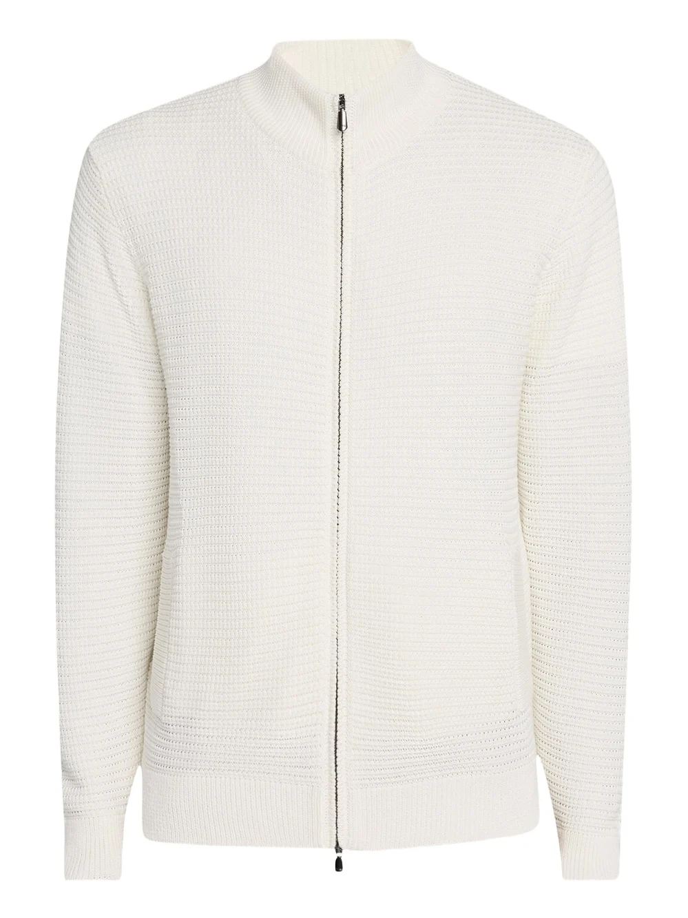 Cesare Attolini Men's Waffle Knit Full-Zip Sweater