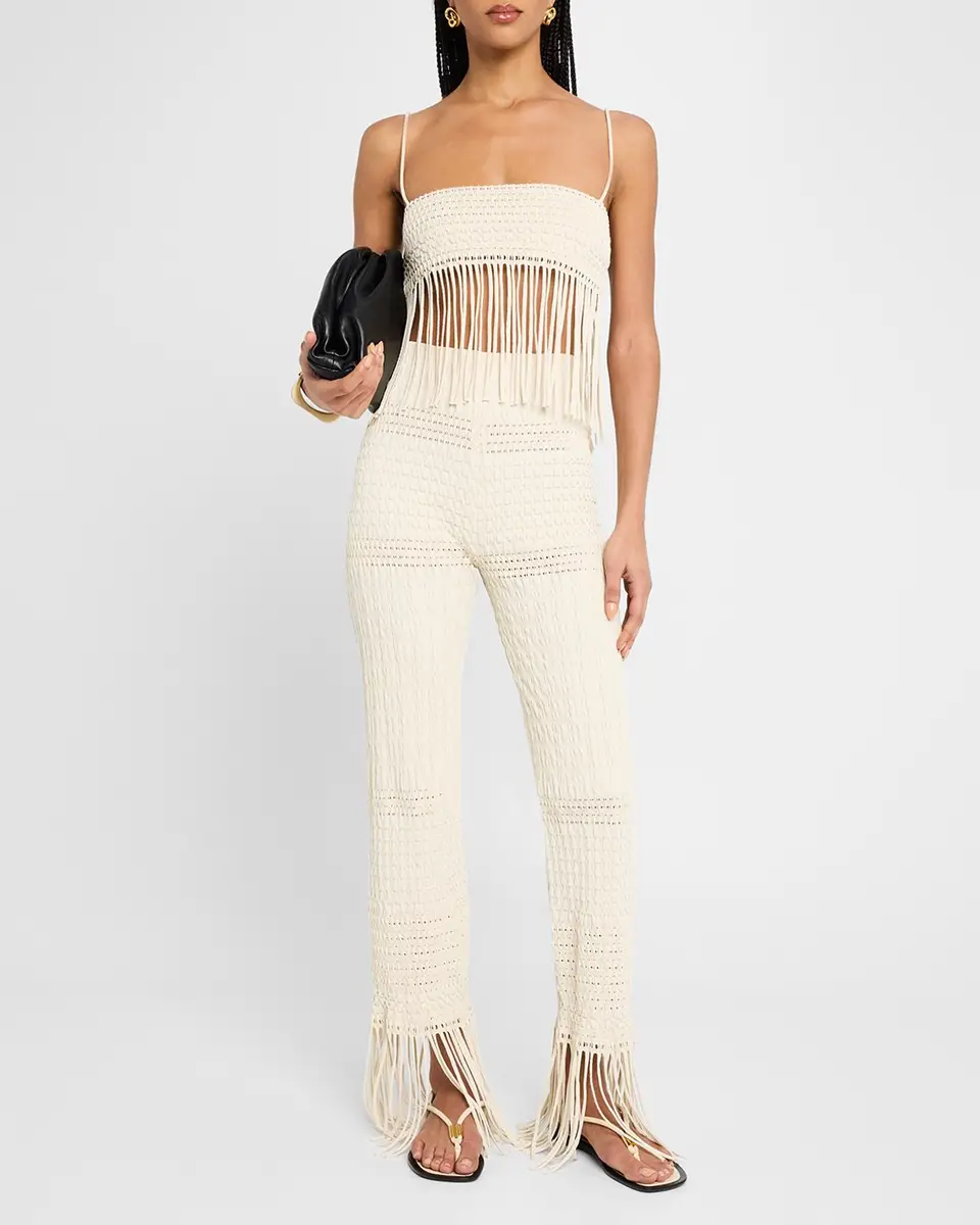 Nanushka Mariz Woven Fringe Seersucker Top | Thumbnail 2 Nanushka Mariz Woven Fringe Seersucker Top | Thumbnail 2