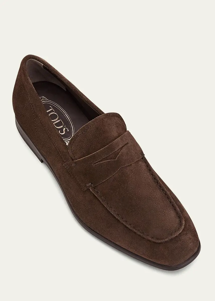 Tod's Men's Moccasino Suede Penny Loafers | Thumbnail 2