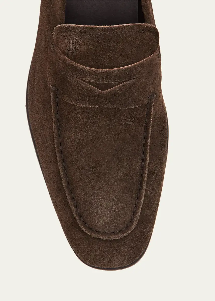 Tod's Men's Moccasino Suede Penny Loafers | Thumbnail 4