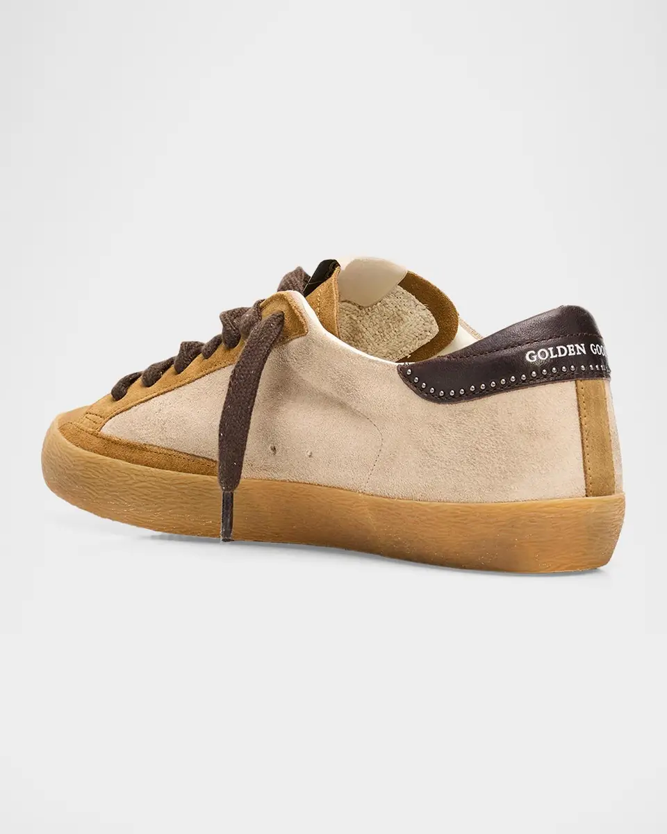 Golden Goose Men's Super-Star Suede Studded Leather Low-Top Sneakers | Thumbnail 2 Golden Goose Men's Super-Star Suede Studded Leather Low-Top Sneakers | Thumbnail 2