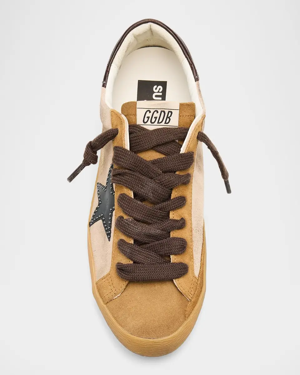 Golden Goose Men's Super-Star Suede Studded Leather Low-Top Sneakers | Thumbnail 3 Golden Goose Men's Super-Star Suede Studded Leather Low-Top Sneakers | Thumbnail 3