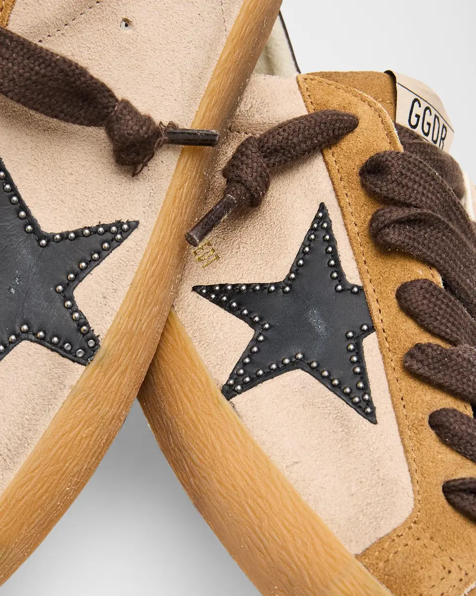Golden Goose Men's Super-Star Suede Studded Leather Low-Top Sneakers | Thumbnail 4 Golden Goose Men's Super-Star Suede Studded Leather Low-Top Sneakers | Thumbnail 4