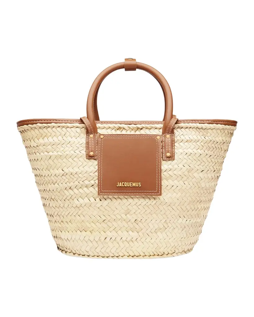 Jacquemus Straw Leather-Trim Basket Bag | Image 1 Jacquemus Straw Leather-Trim Basket Bag | Image 1
