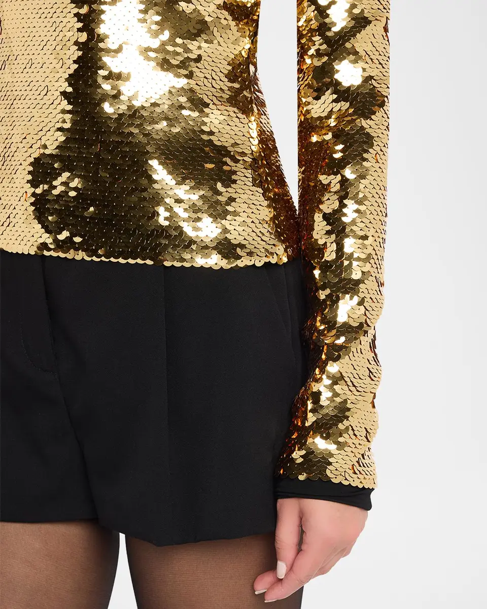 Jean Paul Gaultier Sequined Long-Sleeve Fitted Top | Thumbnail 5