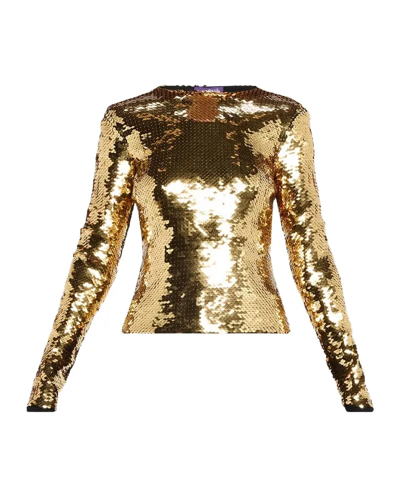 Jean Paul Gaultier Sequined Long-Sleeve Fitted Top | Image 1 Jean Paul Gaultier Sequined Long-Sleeve Fitted Top | Image 1