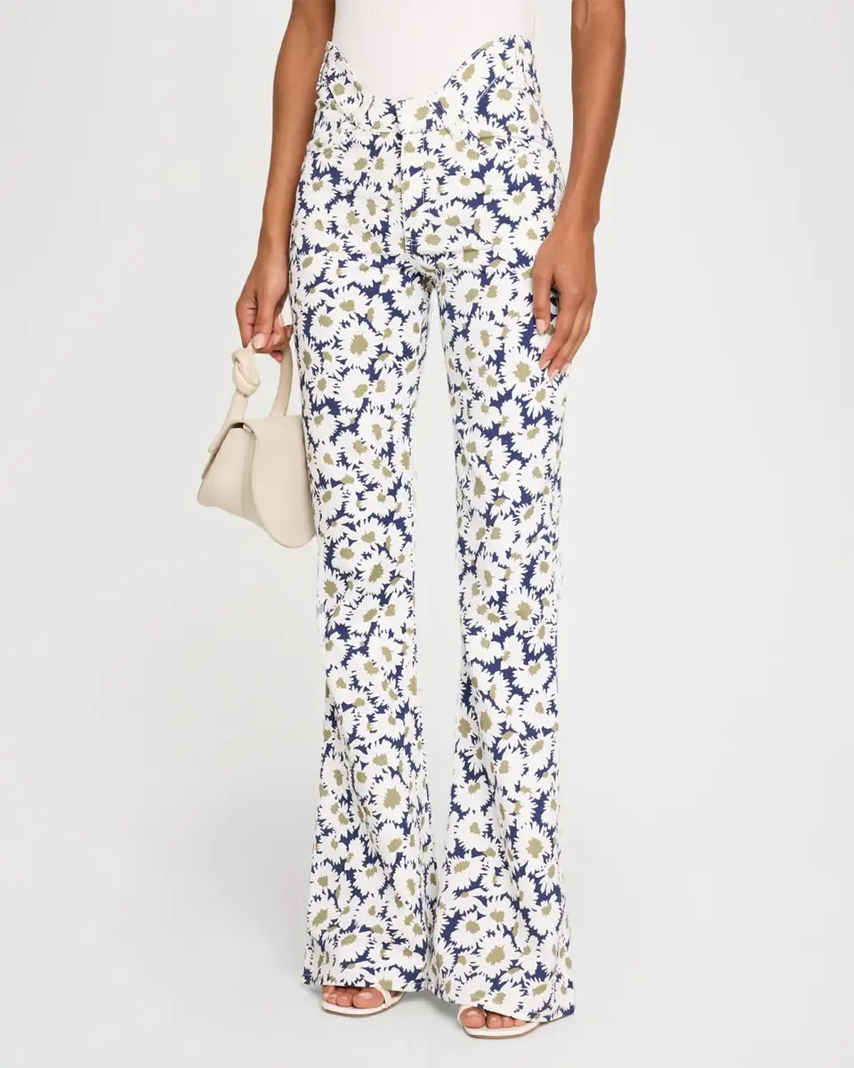 Jean Paul Gaultier Arched Waist Floral Flare Jeans | Thumbnail 4