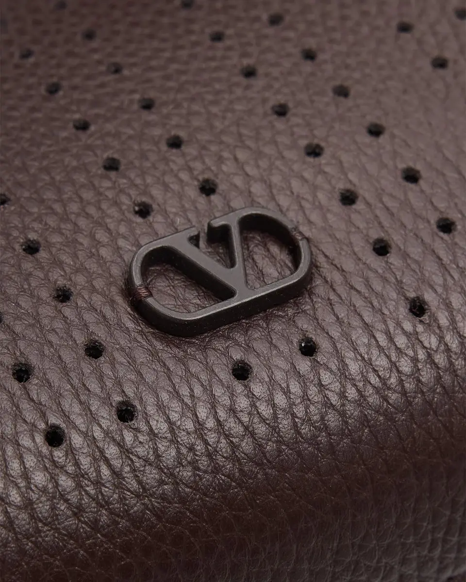 Valentino Garavani Men's Perforated Leather Zip Pouch | Thumbnail 6 Valentino Garavani Men's Perforated Leather Zip Pouch | Thumbnail 6