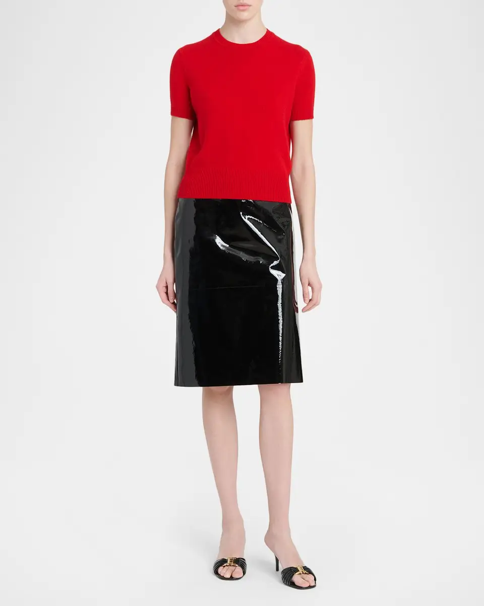 Ferragamo Short-Sleeve Cashmere Crewneck Sweater | Thumbnail 2 Ferragamo Short-Sleeve Cashmere Crewneck Sweater | Thumbnail 2